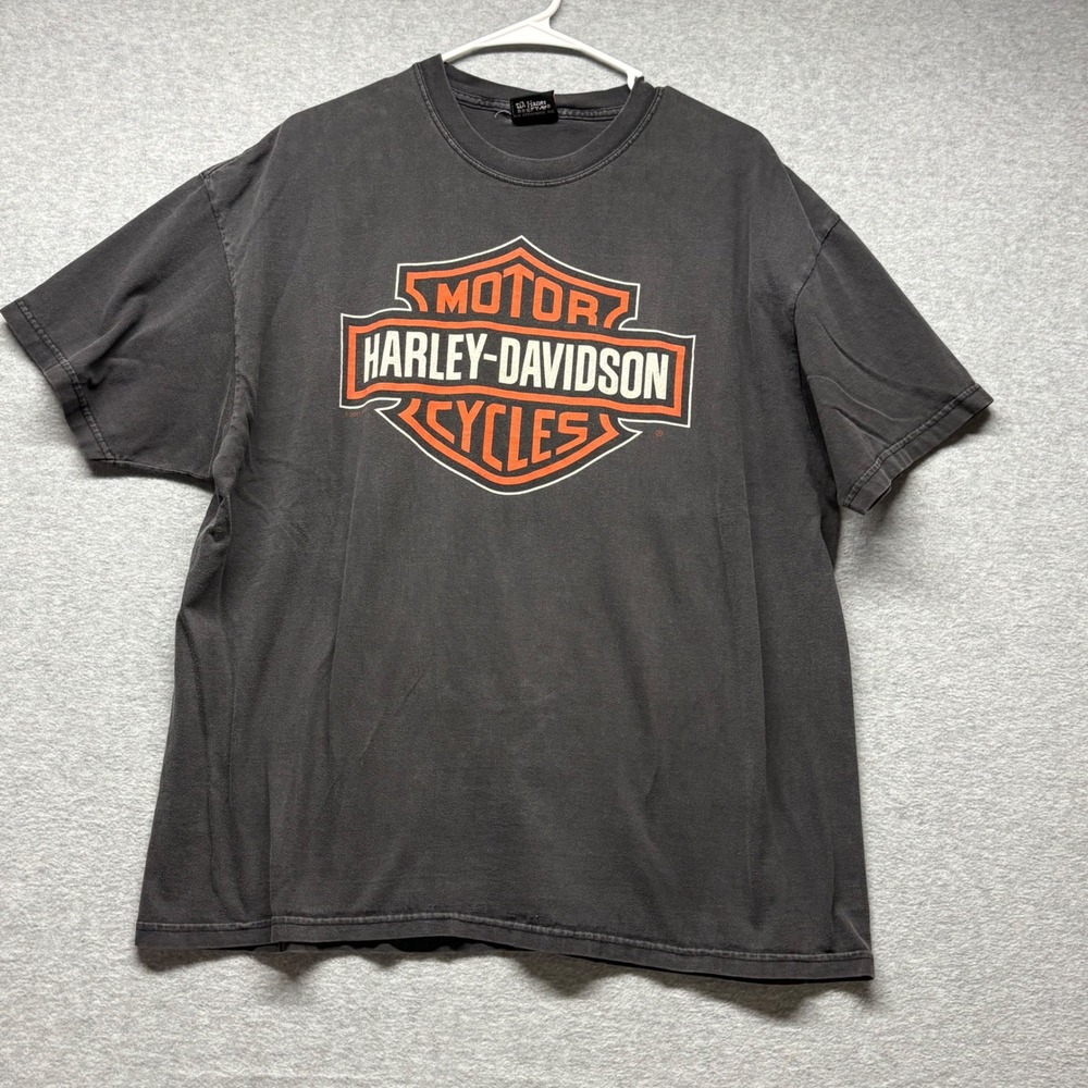 Vintage 2001 Harley Davidson Madison WI Capital City Graphic T-Shirt Mens XL